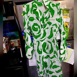 Off-White Abito Longuette Off White Leaves Illusion Dress size 42